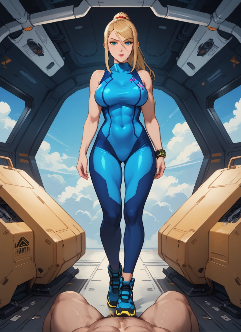 1girl, blonde hair, 1boy, breasts, ponytail, blue eyes · Yamete.gg