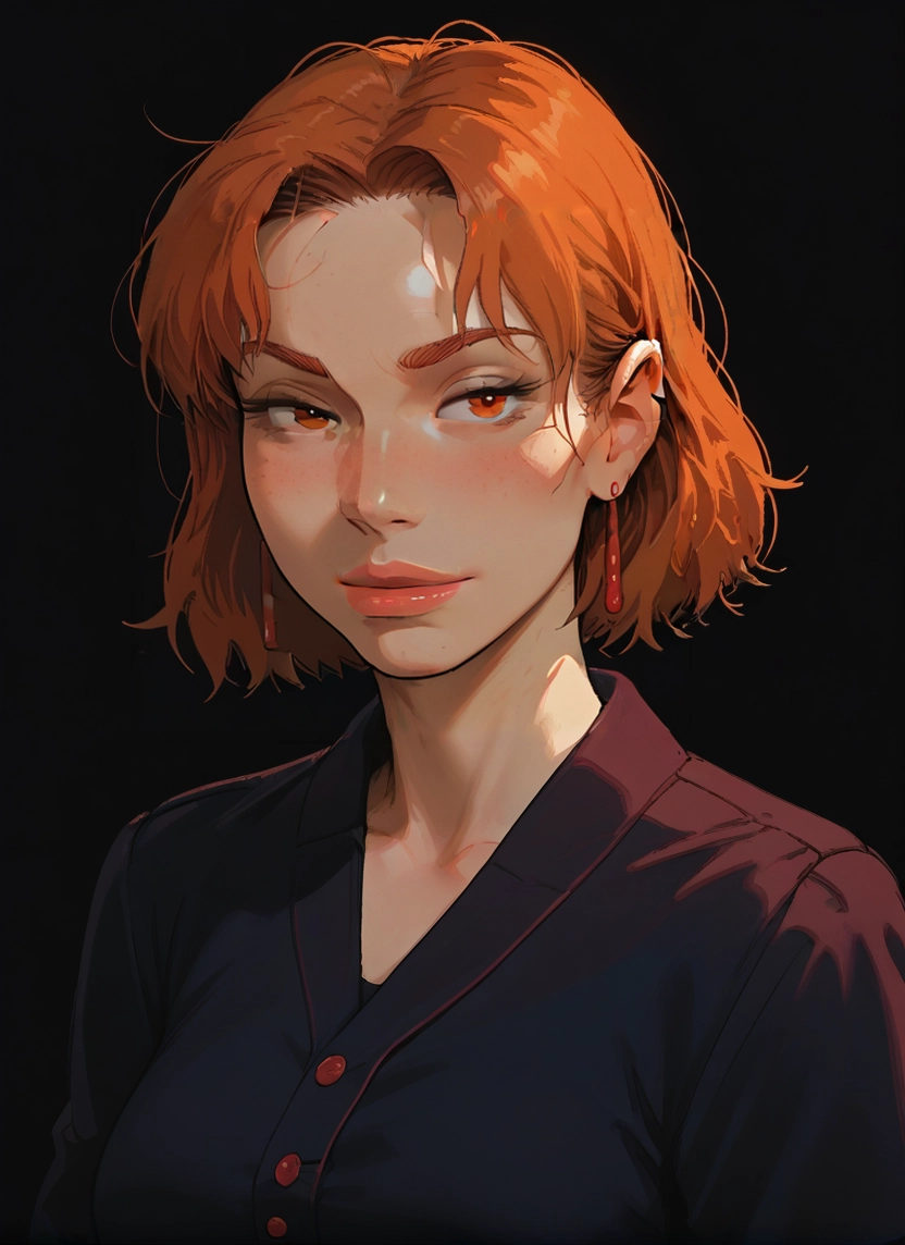 1girl, solo, earrings, jewelry, shirt, looking at viewer
