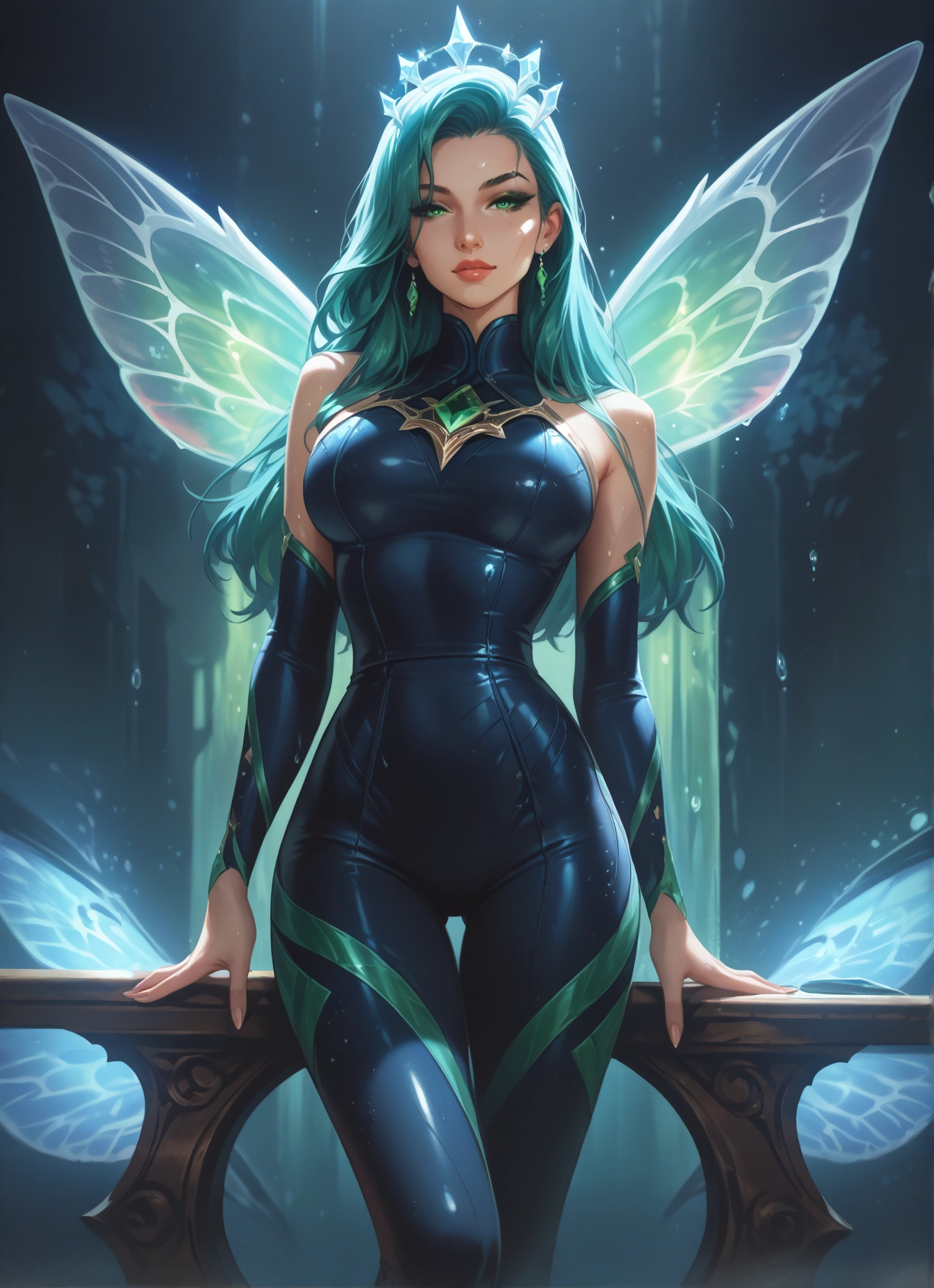 1girl, wings, solo, long hair, breasts, jewelry · Yamete.gg