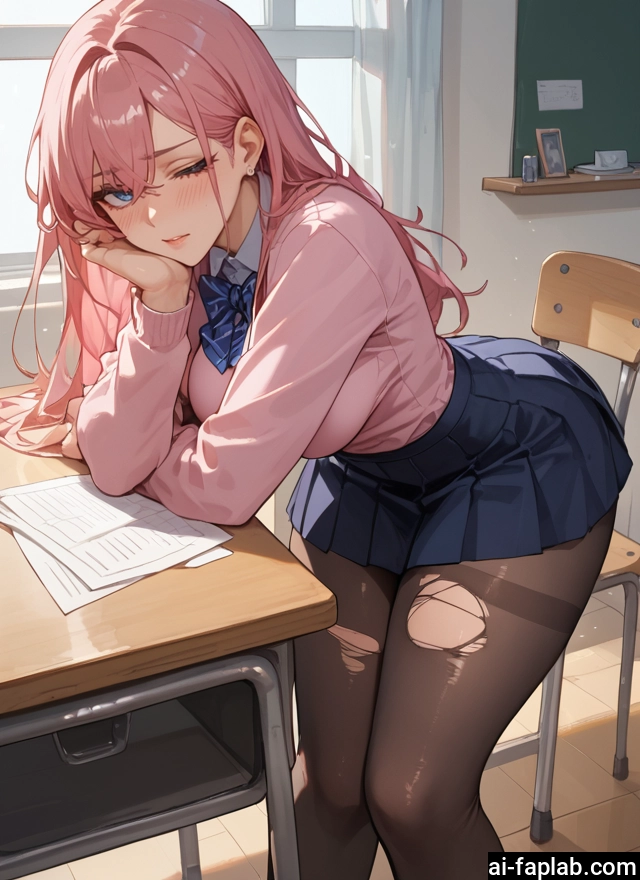 1girl, pantyhose, skirt, torn clothes, long hair, torn legwear