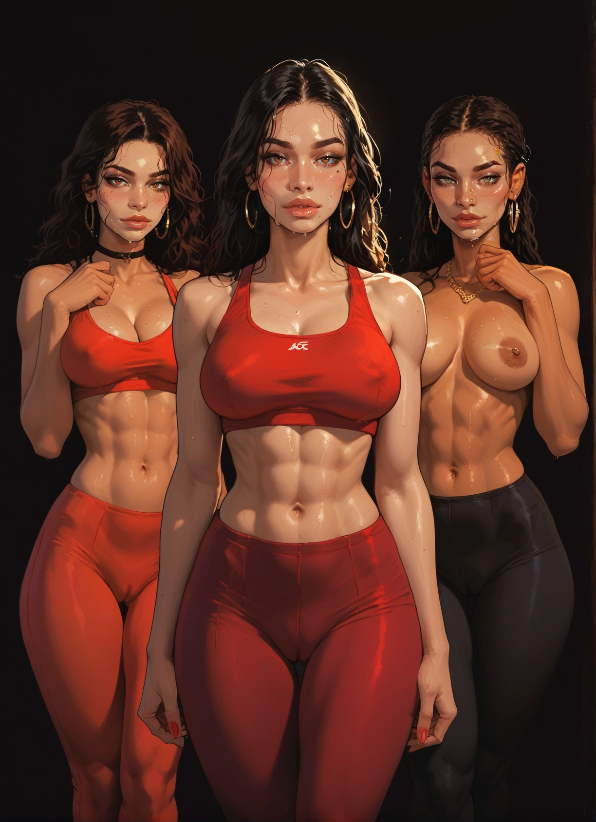 breasts, jewelry, earrings, nipples, hoop earrings, nipple piercing · Yamete.gg