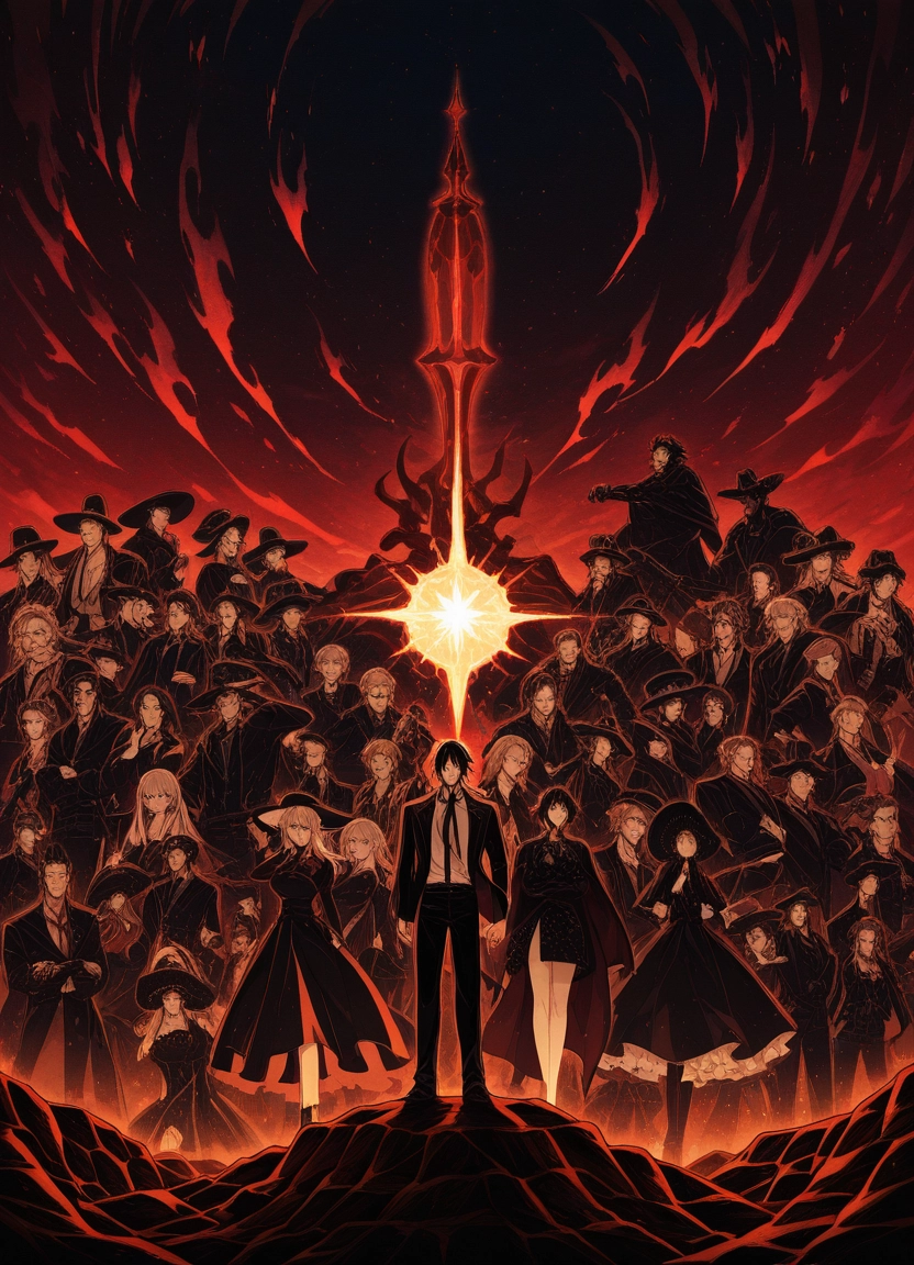 multiple girls, 6+boys, weapon, 6+girls, multiple boys, sword · Yamete.gg