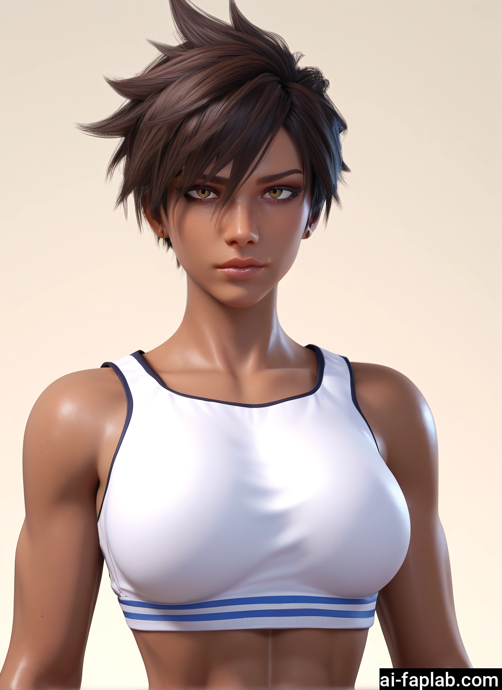 1girl, solo, brown hair, short hair, breasts, looking at viewer · Yamete.gg