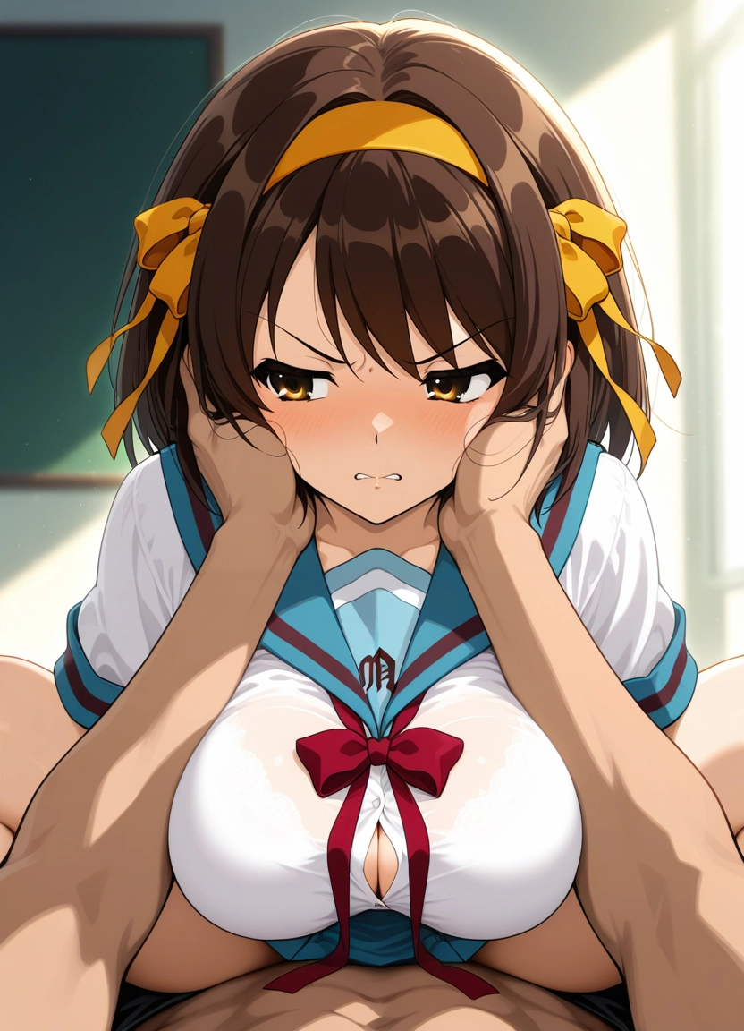 1girl, blue sailor collar, school uniform, breasts, sailor collar, kita high school uniform · Yamete.gg