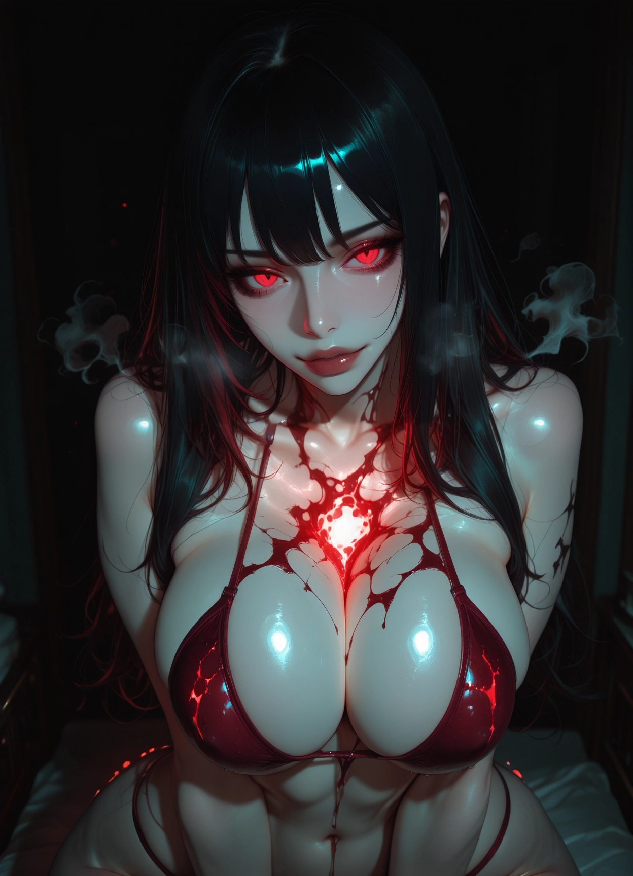 1girl, breasts, solo, long hair, black hair, looking at viewer · Yamete.gg