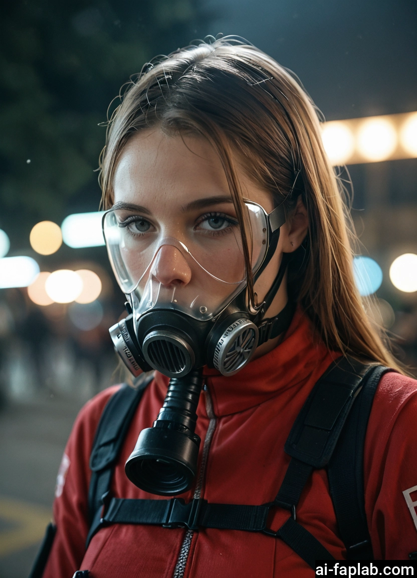 1girl, solo, mask, looking at viewer, long hair, gas mask