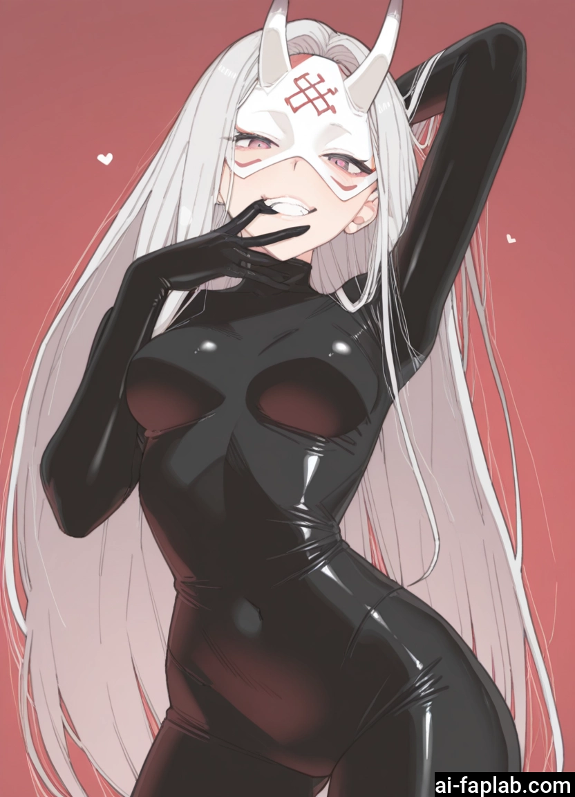 1girl, long hair, bodysuit, solo, mask, horns · Yamete.gg