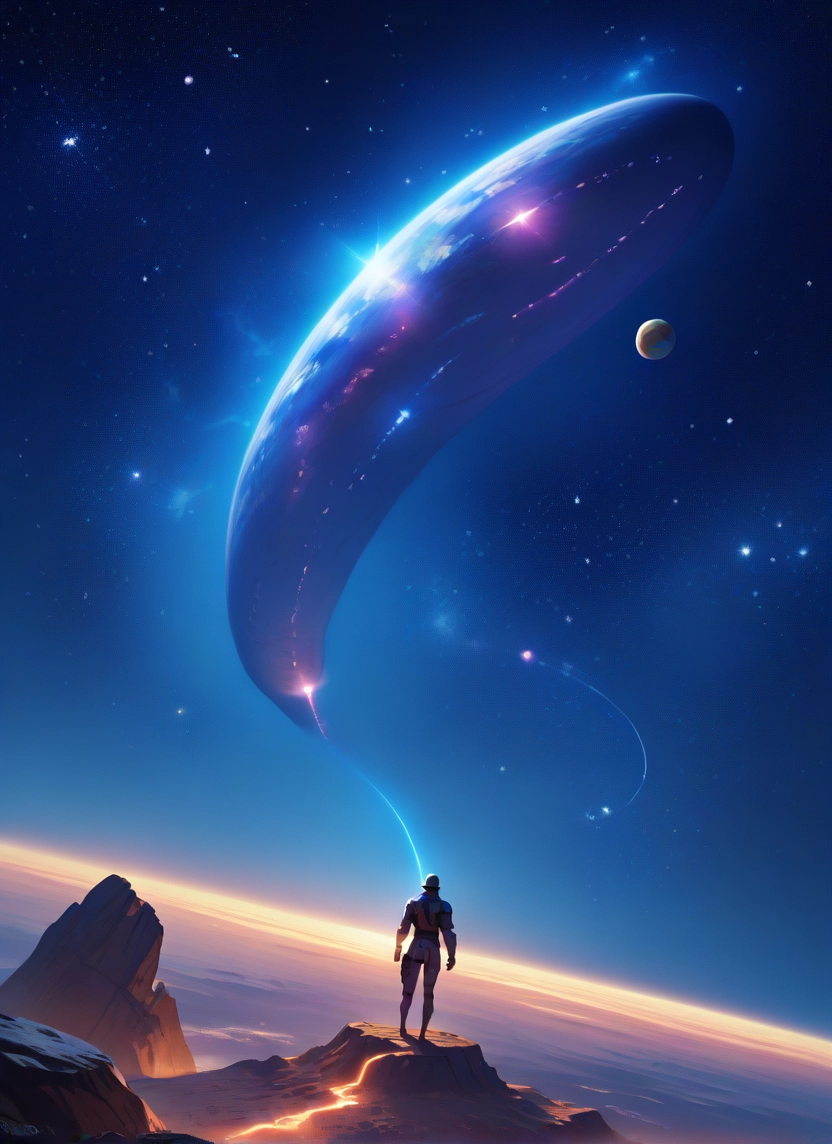 planet, star (sky), 1boy, sky, scenery, space · Yamete.gg