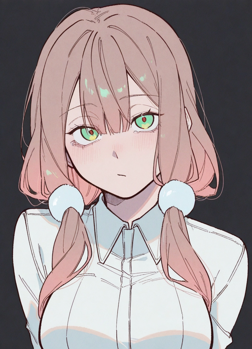 1girl, solo, shirt, green eyes, white shirt, looking at viewer · Yamete.gg