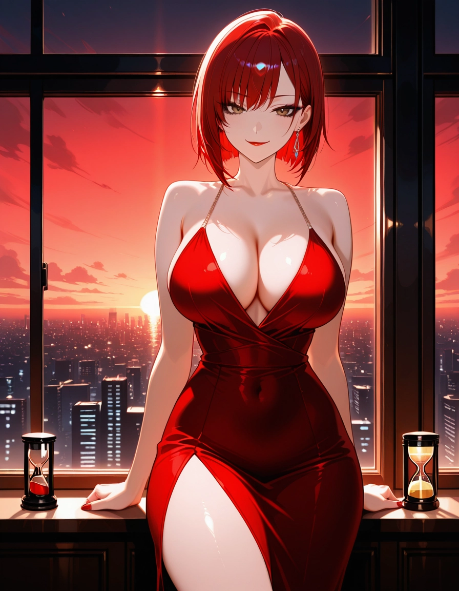 1girl, breasts, dress, solo, red dress, large breasts · Yamete.gg