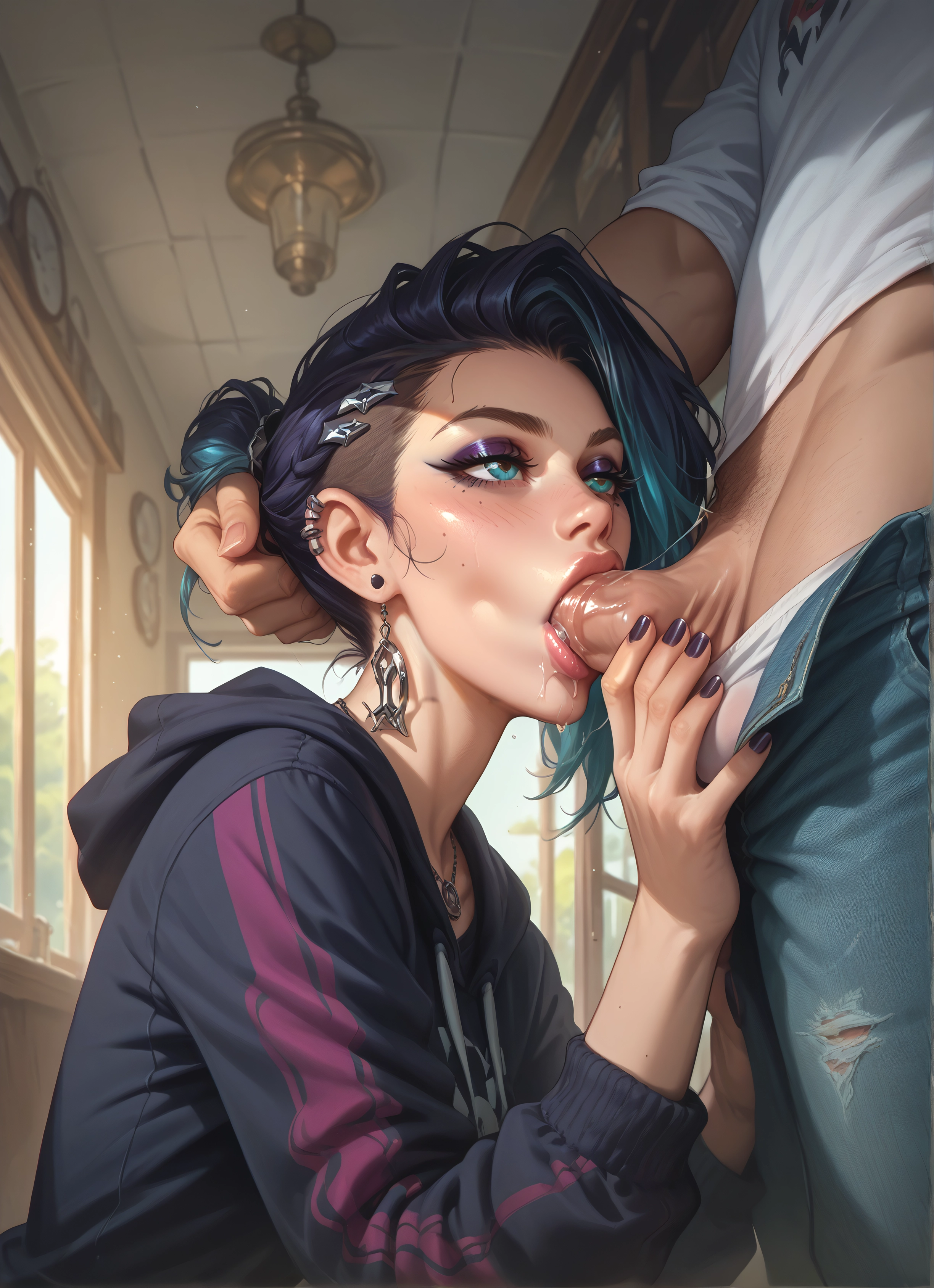 1girl, penis, oral, fellatio, hetero, 1boy · Yamete.gg