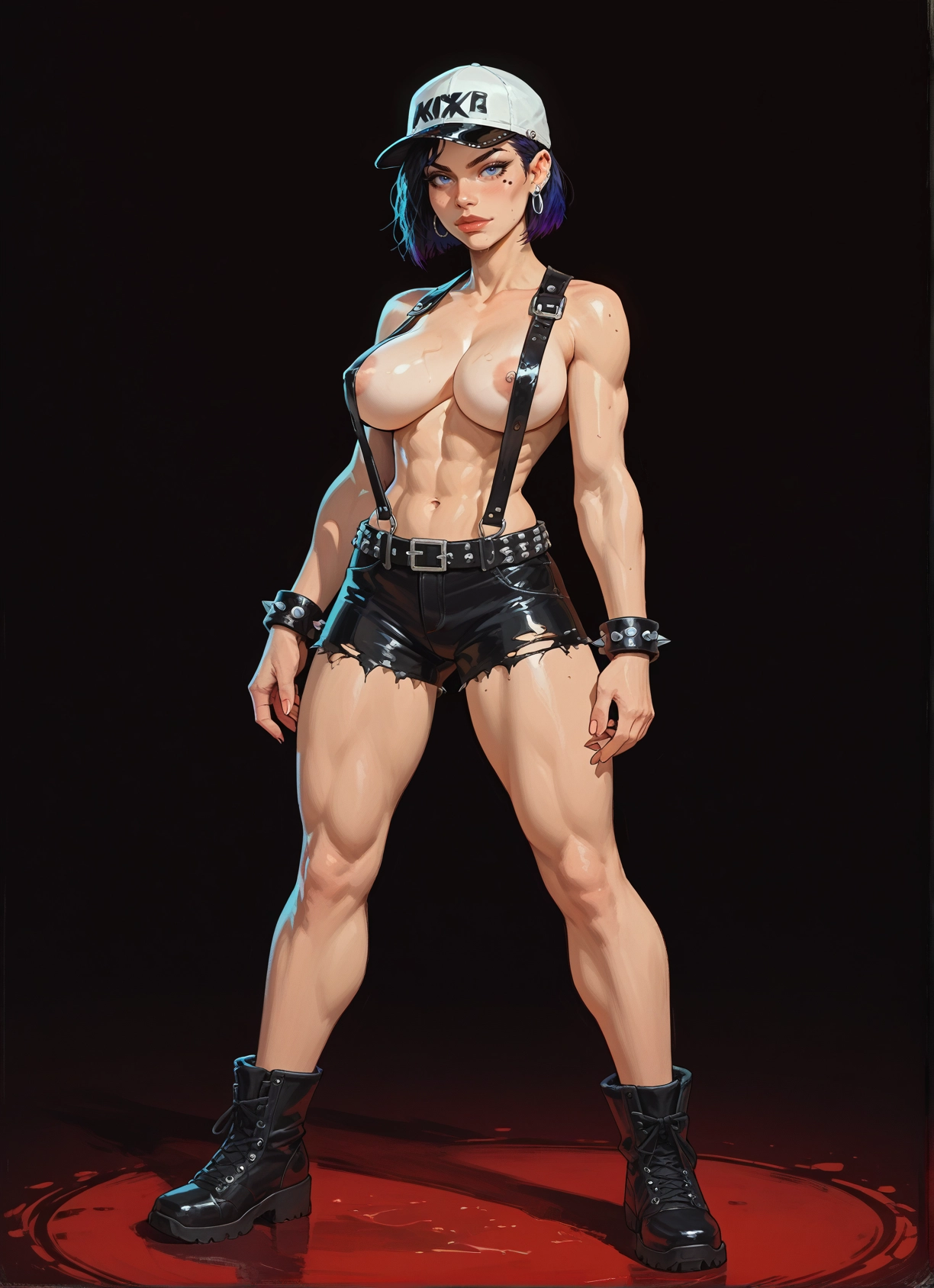 1girl, breasts, jewelry, hat, solo, mole · Yamete.gg