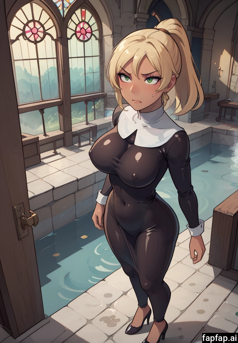 1girl, breasts, blonde hair, solo, high heels, ponytail · Yamete.gg