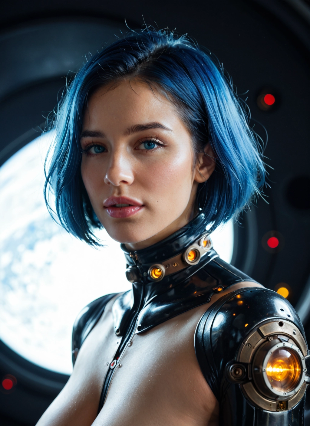 1girl, solo, blue eyes, short hair, looking at viewer, realistic · Yamete.gg