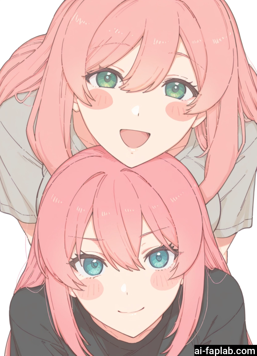 pink hair, multiple girls, 2girls, smile, open mouth, looking at viewer · Yamete.gg