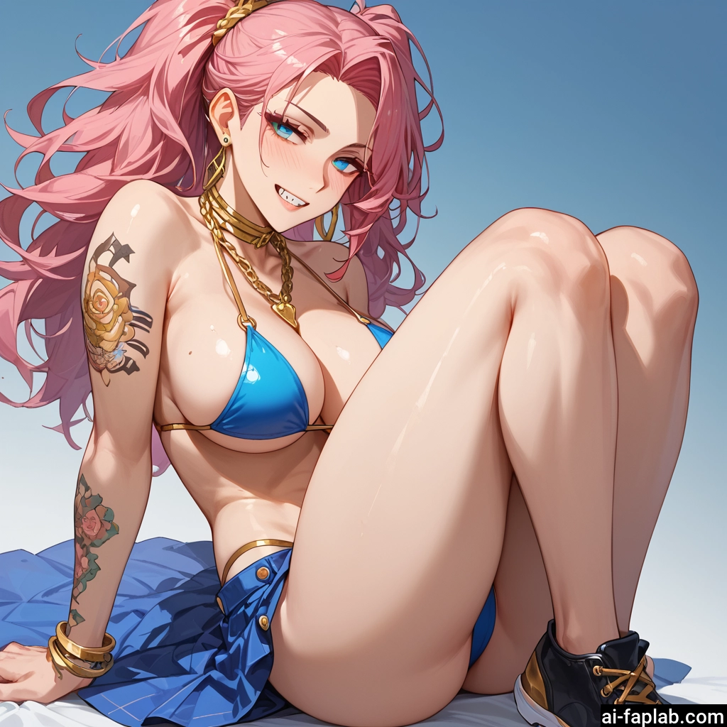 1girl, breasts, swimsuit, jewelry, bikini, pink hair