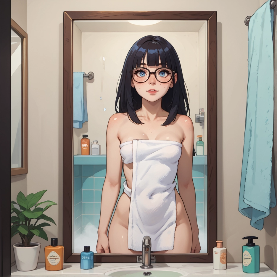 1girl, breasts, nipples, solo, glasses, nude · Yamete.gg