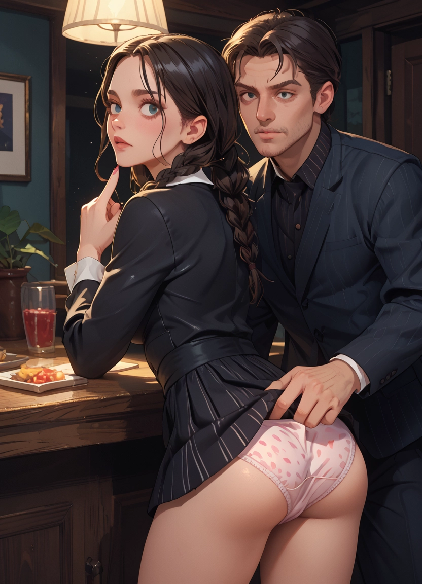 1girl, underwear, 1boy, panties, ass, braid · Yamete.gg