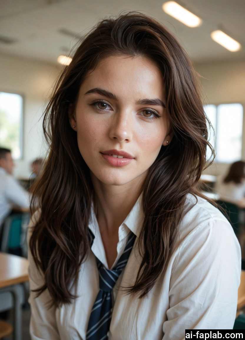1girl, necktie, classroom, school uniform, solo, solo focus