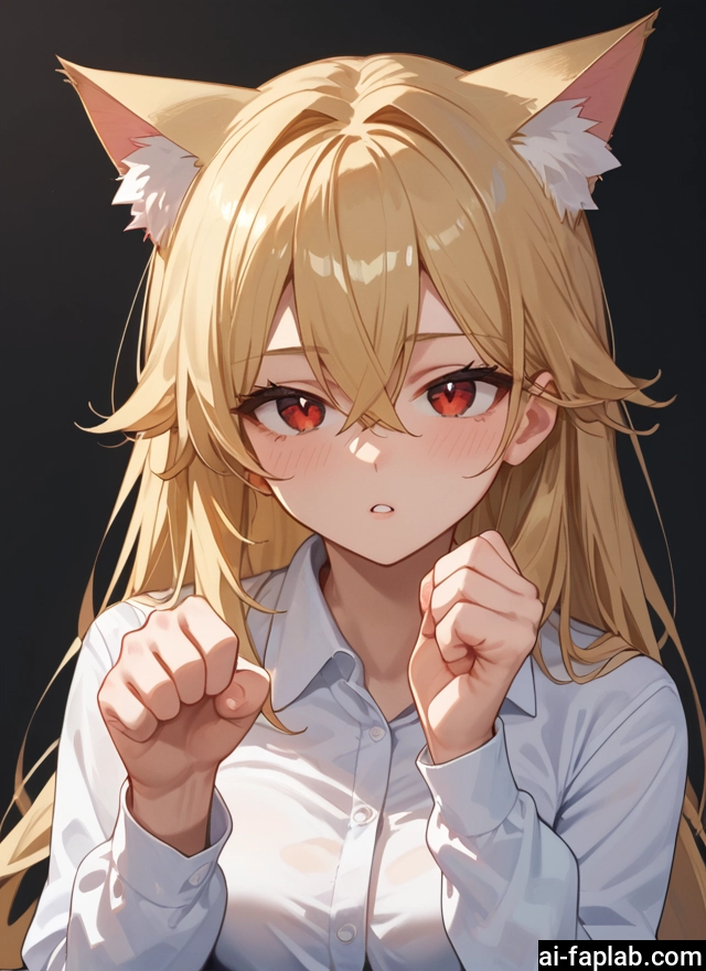 1girl, animal ears, solo, long hair, shirt, red eyes · Yamete.gg