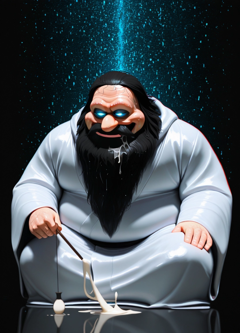 1boy, male focus, solo, facial hair, beard, black hair · Yamete.gg