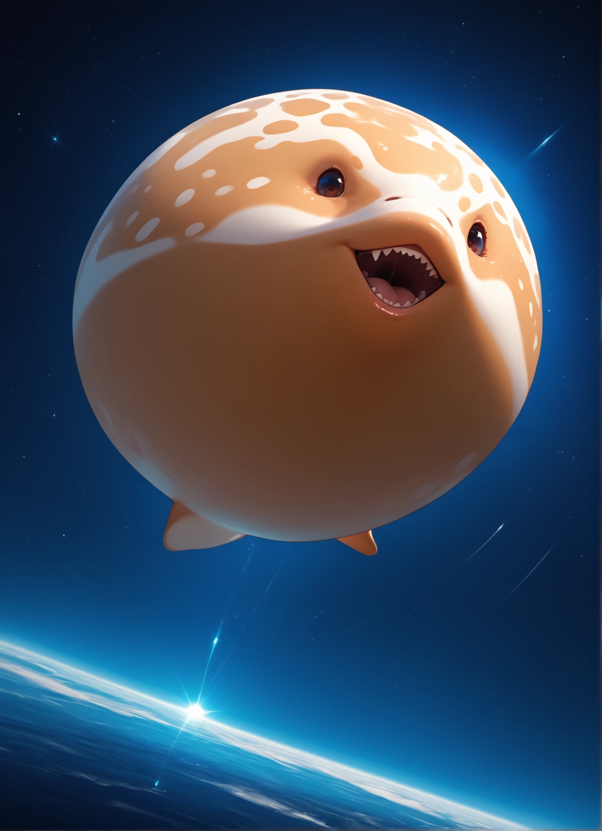 no humans, open mouth, sky, solo, teeth, star (sky) · Yamete.gg