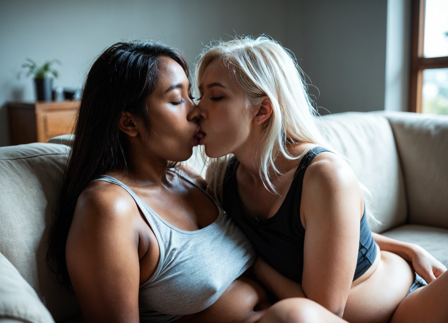 multiple girls, 2girls, yuri, realistic, breasts, closed eyes · Yamete.gg