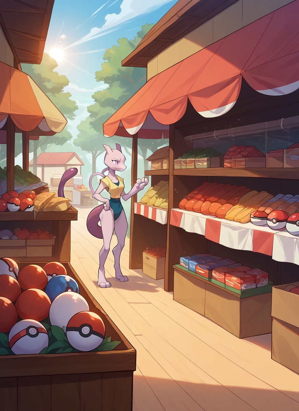 furry, outdoors, day, tree, sky, food