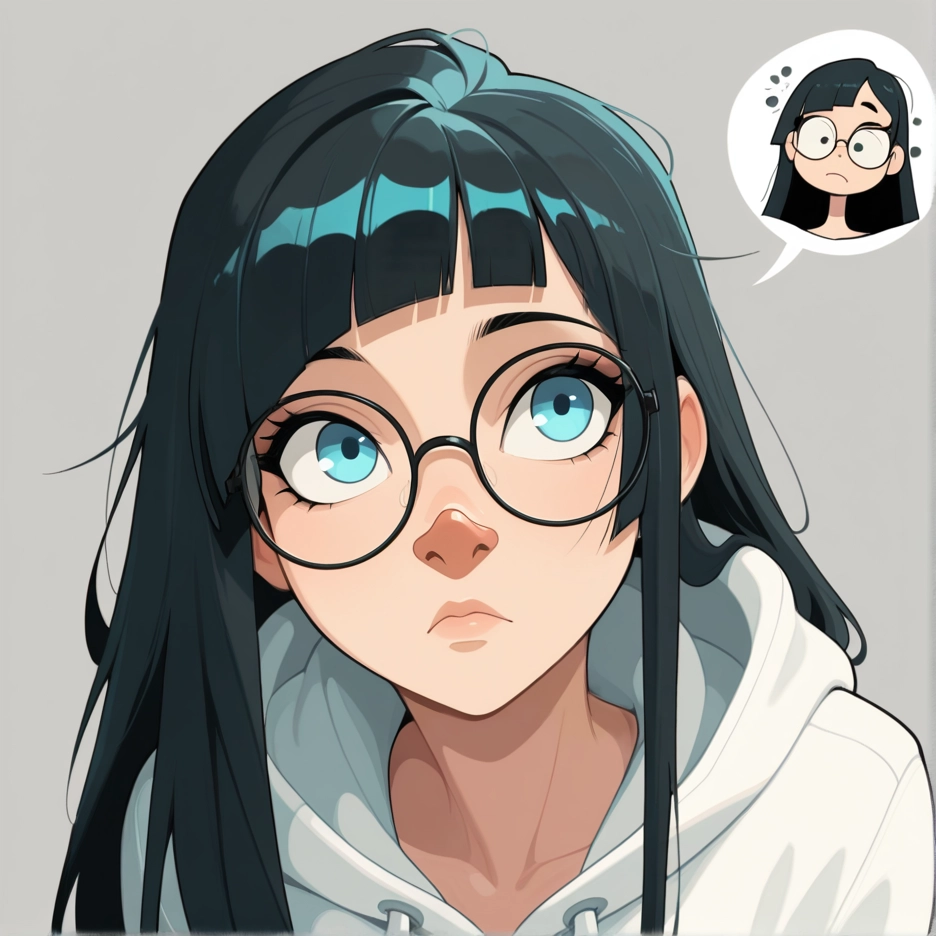 1girl, solo, glasses, blue eyes, freckles, hood · Yamete.gg