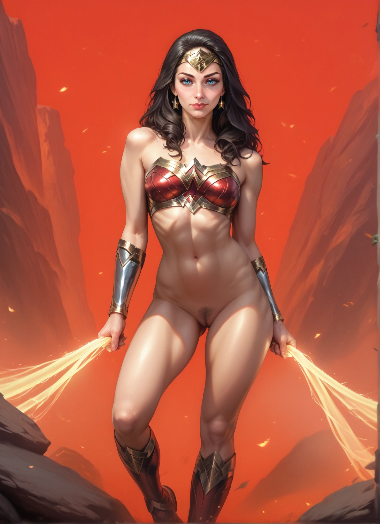 1girl, solo, pubic hair, female pubic hair, pussy, blue eyes · Yamete.gg