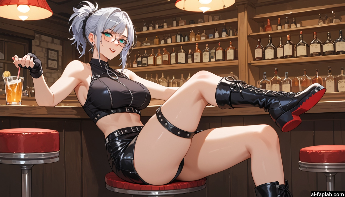 1girl, breasts, gloves, boots, glasses, large breasts · Yamete.gg