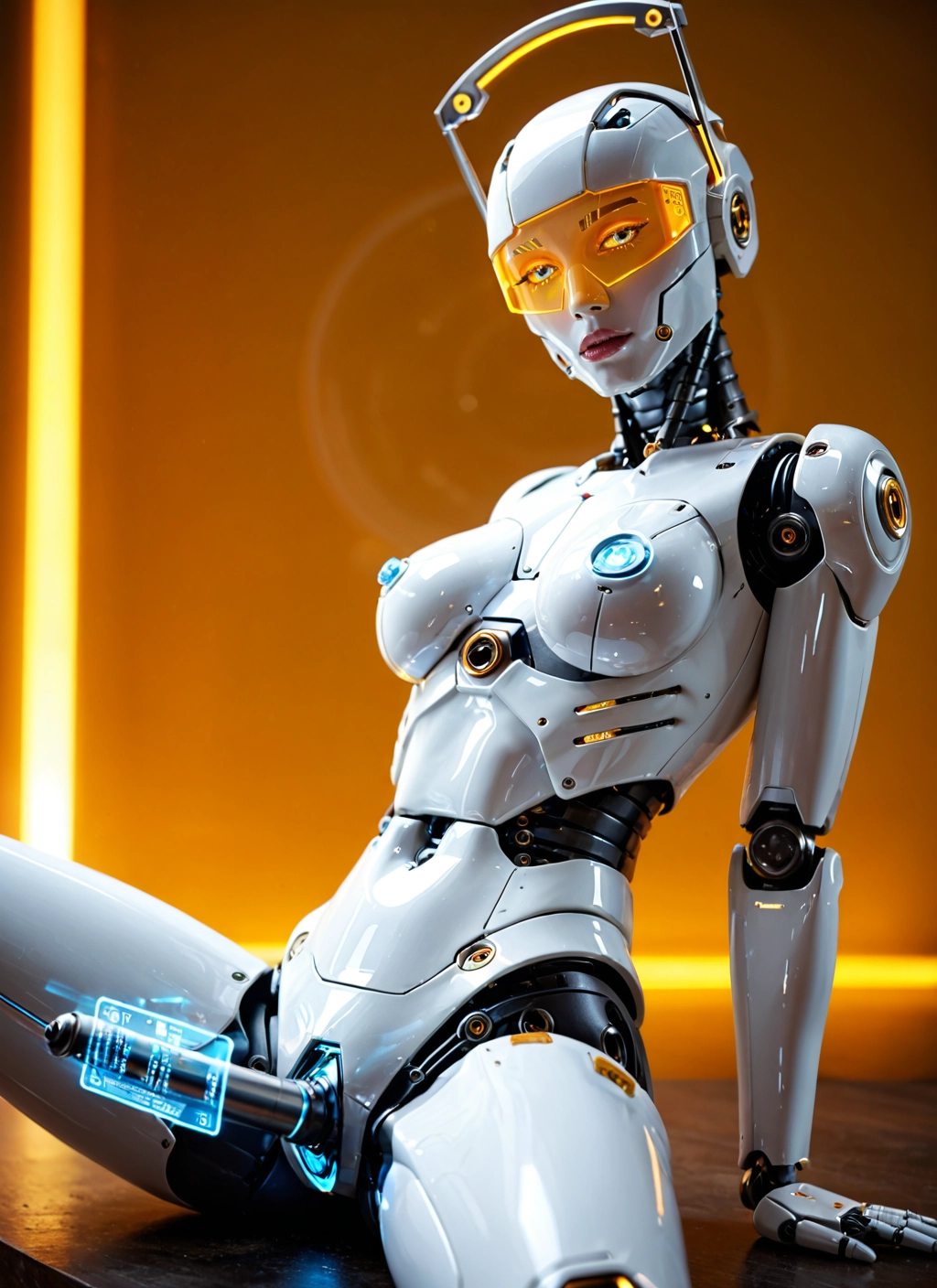 1girl, solo, breasts, blue eyes, robot joints, medium breasts · Yamete.gg