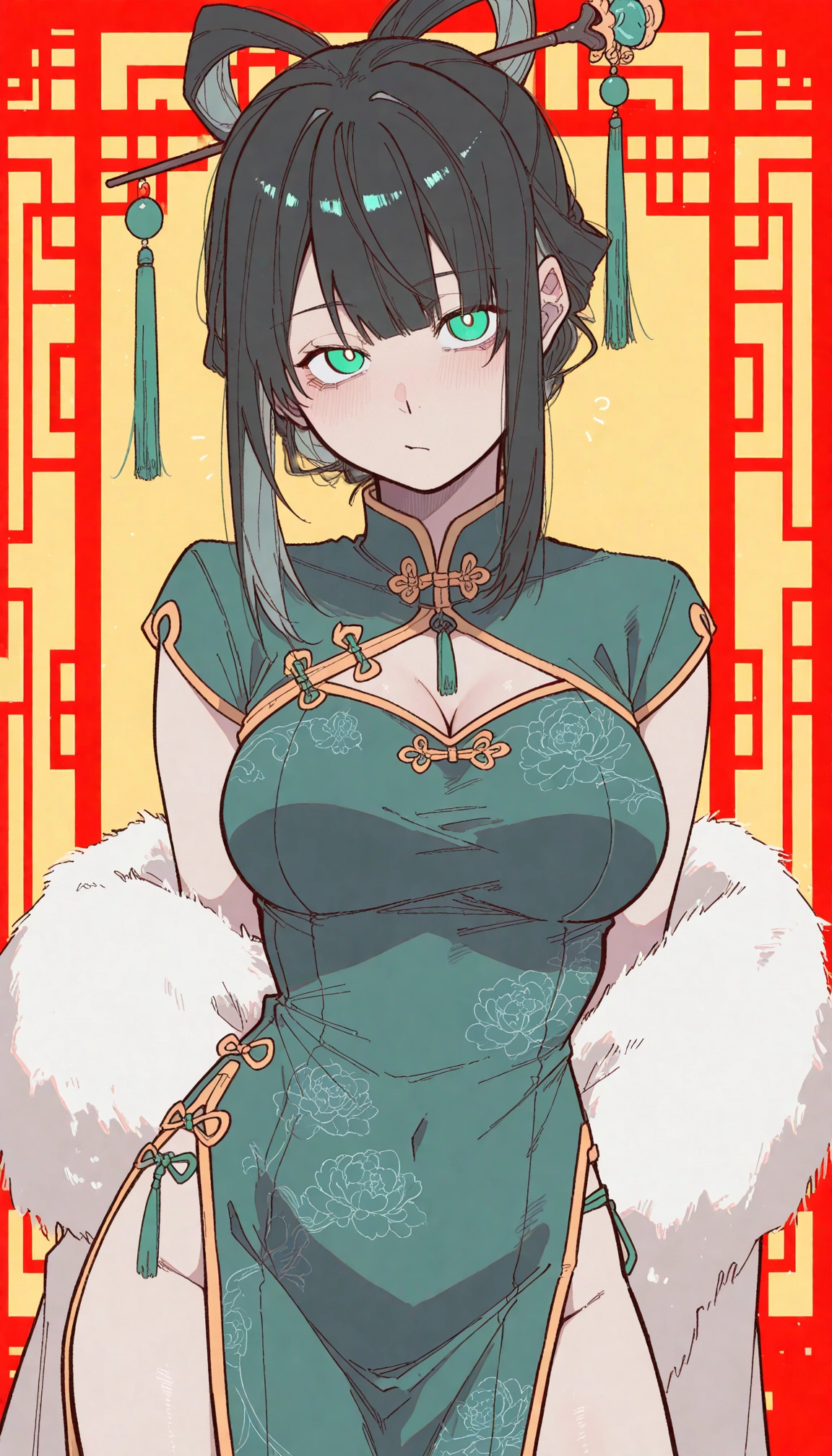 1girl, chinese clothes, solo, breasts, dress, china dress · Yamete.gg