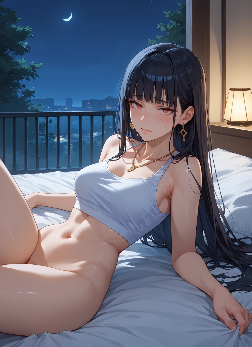 1girl, long hair, breasts, navel, jewelry, solo · Yamete.gg