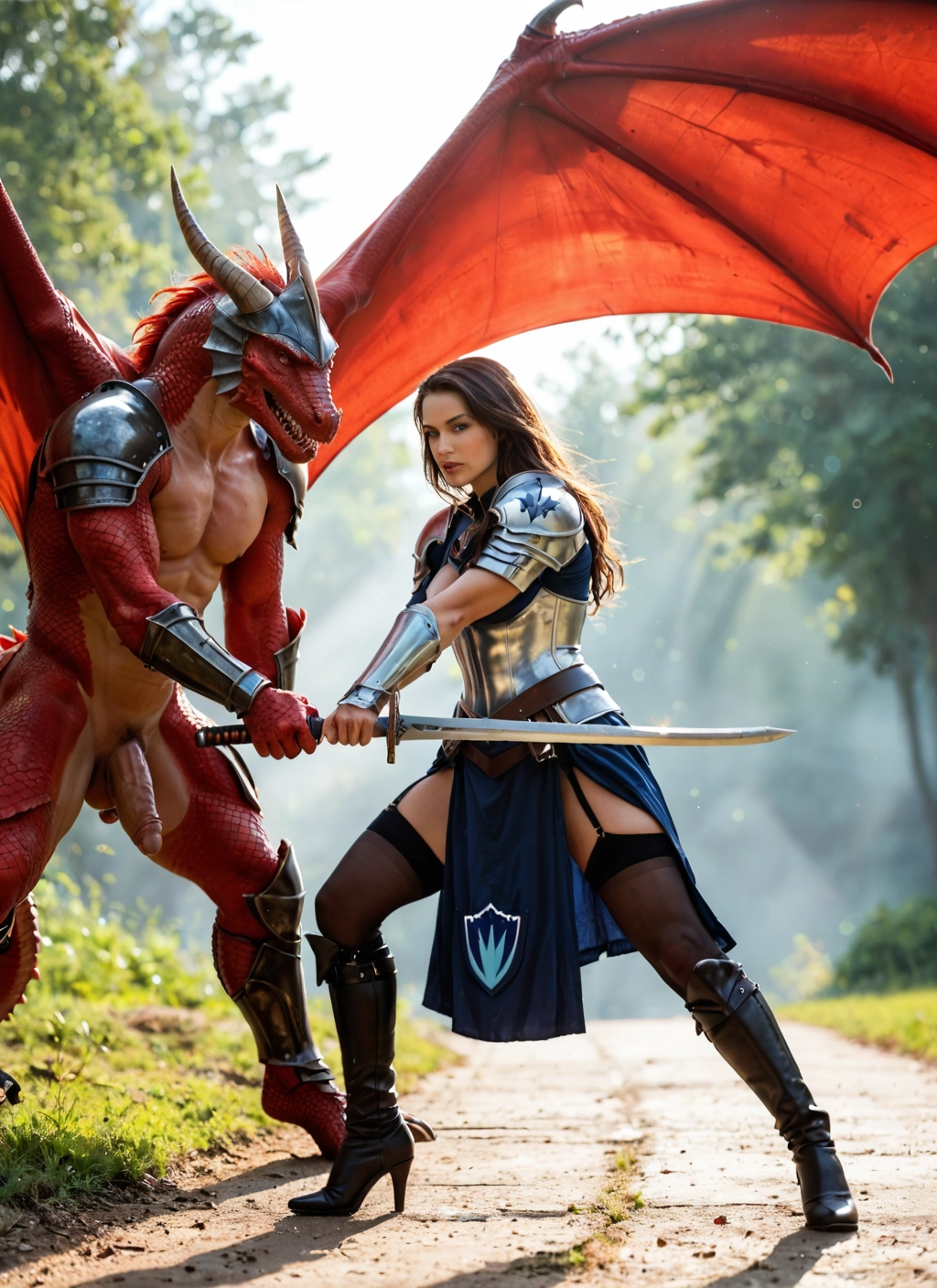 futanari, weapon, 1girl, sword, penis, armor · Yamete.gg