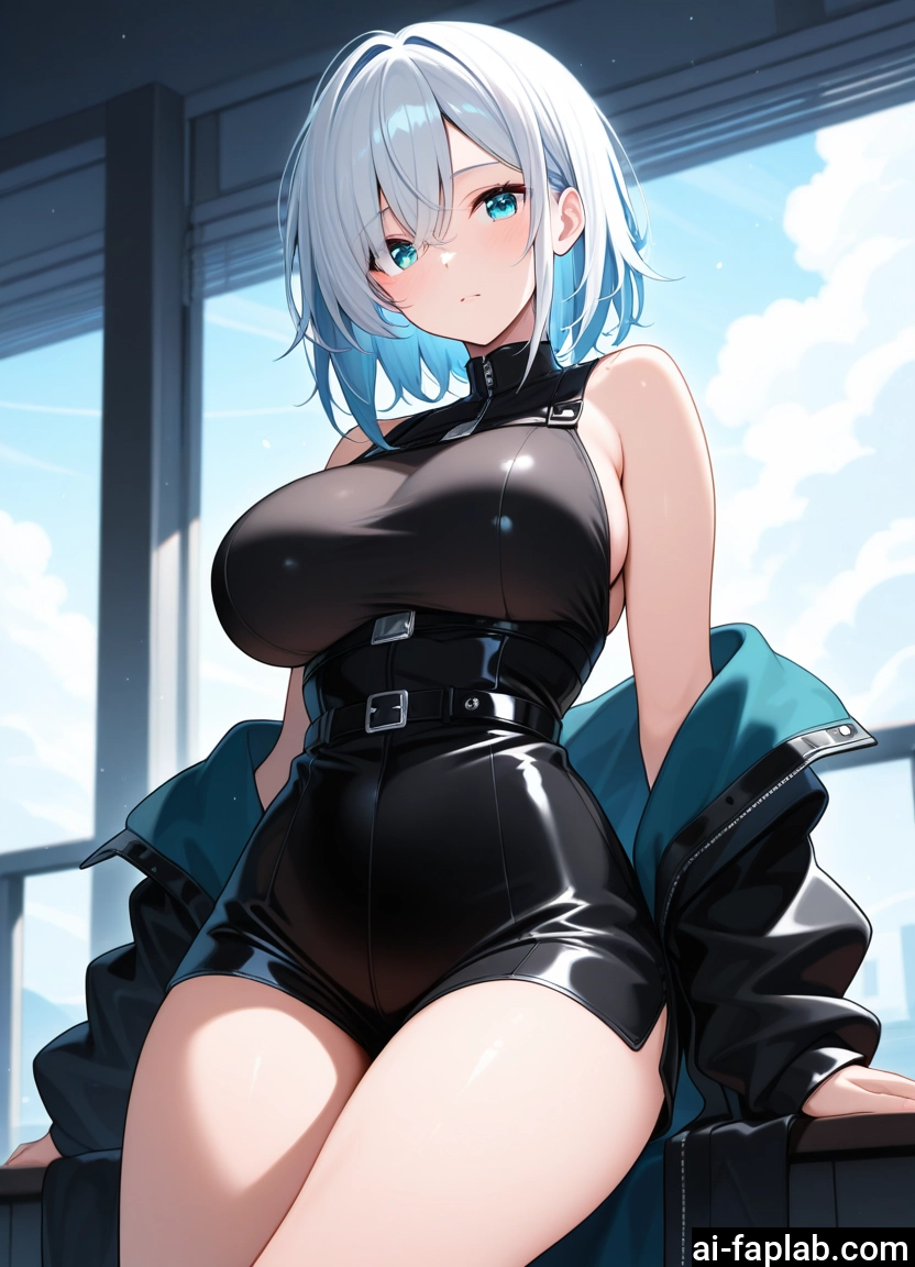 1girl, breasts, solo, large breasts, looking at viewer, jacket