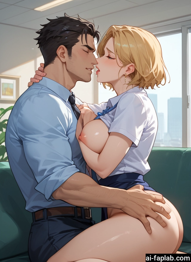 1girl, 1boy, breasts, nipples, hetero, skirt