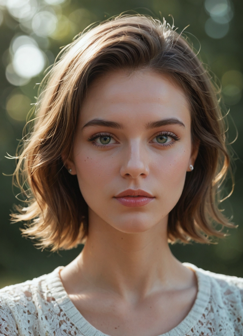 1girl, solo, earrings, jewelry, green eyes, lips · Yamete.gg