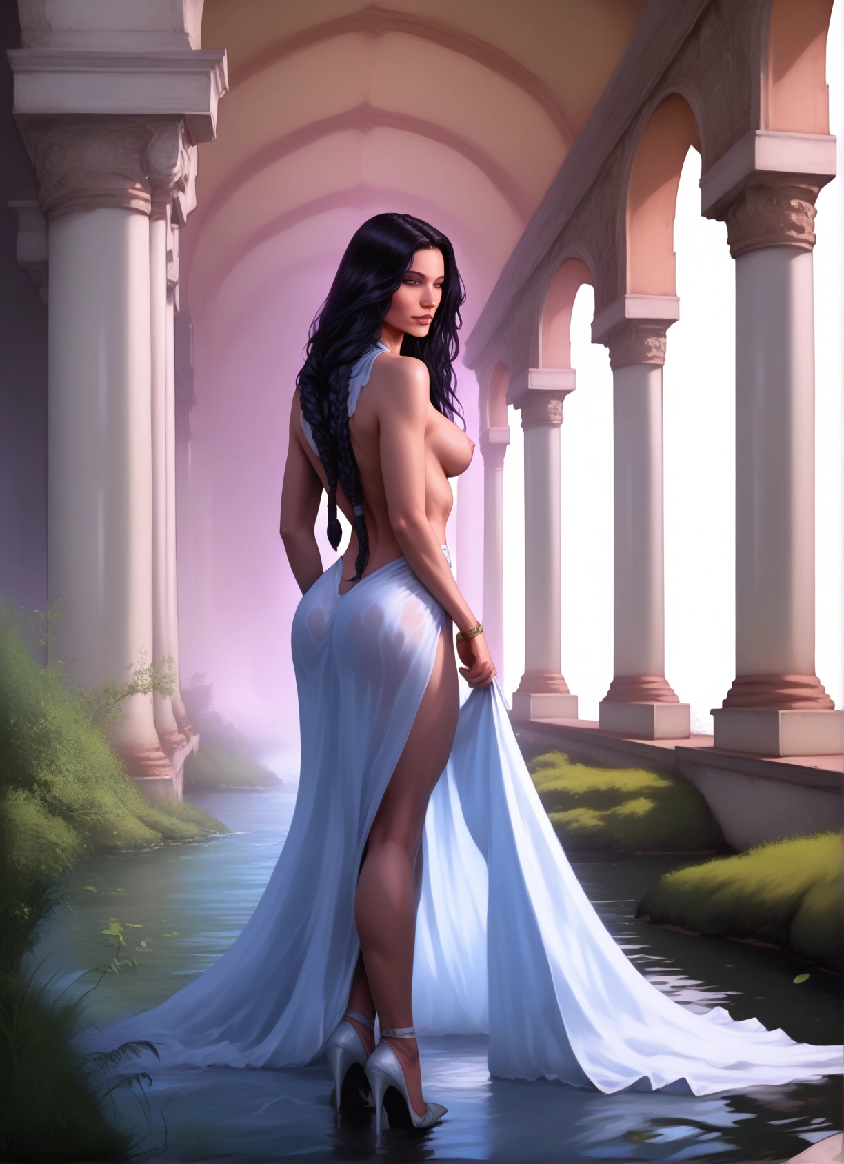 1girl, breasts, solo, high heels, ass, nipples · Yamete.gg
