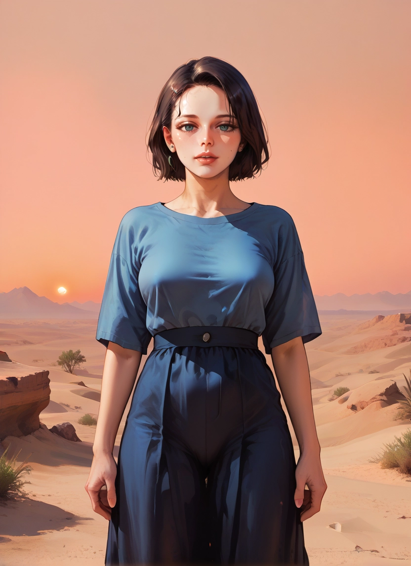 1girl, solo, short hair, shirt, looking at viewer, outdoors · Yamete.gg