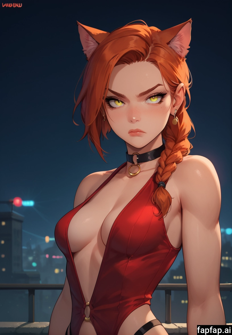 1girl, animal ears, breasts, solo, yellow eyes, braid · Yamete.gg