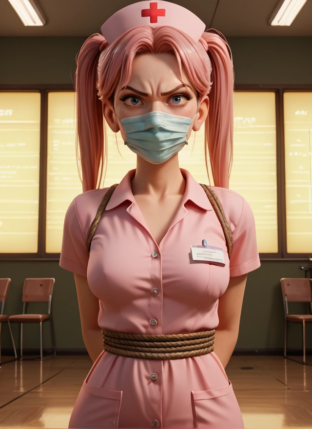 1girl, twintails, hat, nurse, nurse cap, solo · Yamete.gg