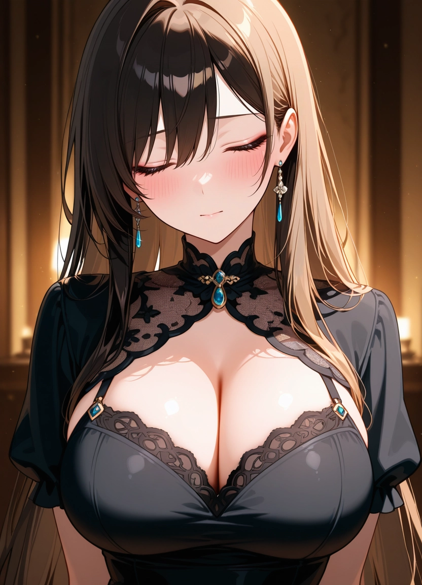 1girl, breasts, jewelry, cleavage, large breasts, solo · Yamete.gg