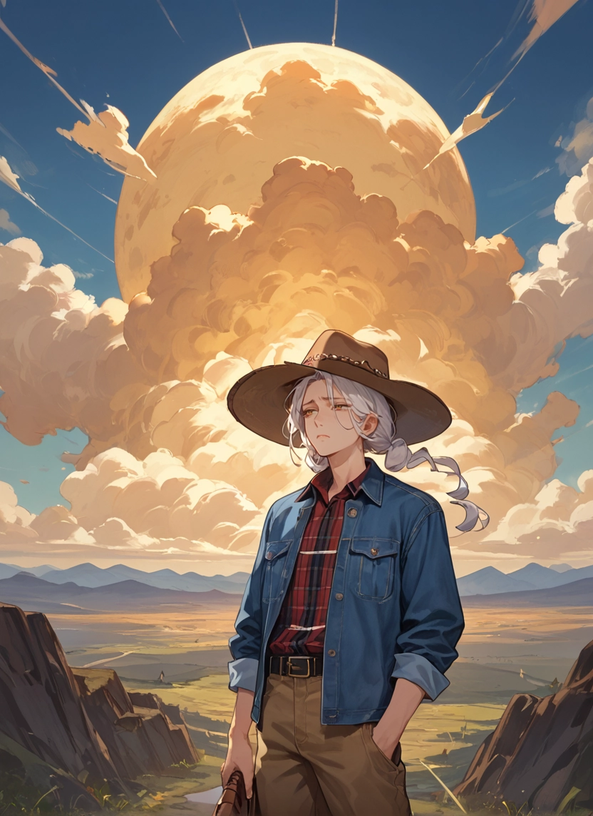 hat, shirt, cloud, sky, solo, jacket · Yamete.gg