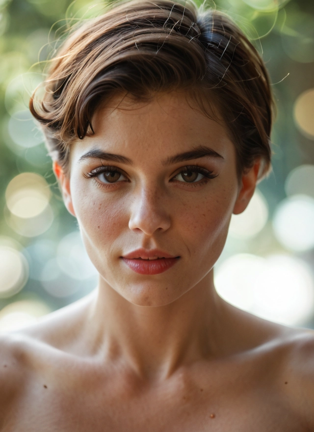 1girl, solo, brown eyes, looking at viewer, short hair, freckles · Yamete.gg