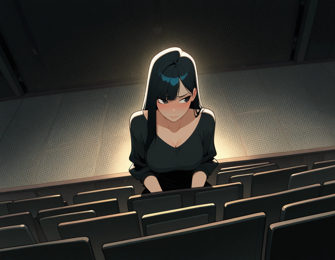 1girl, solo, breasts, blush, black hair, long hair · Yamete.gg