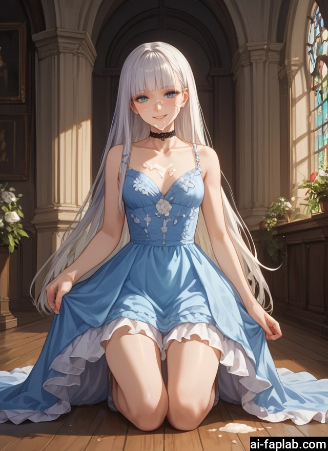 1girl, long hair, dress, breasts, blue eyes, solo · Yamete.gg