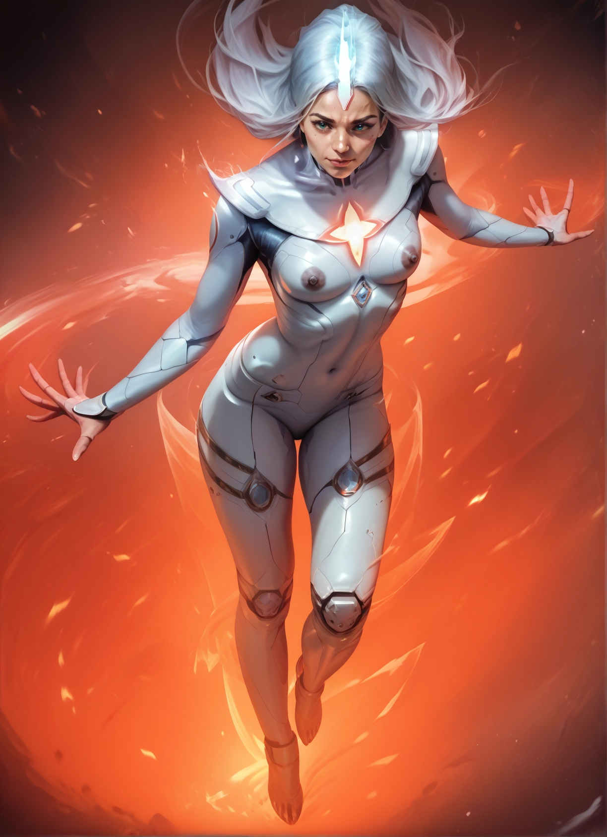 1girl, solo, breasts, bodysuit, blue eyes, long hair · Yamete.gg
