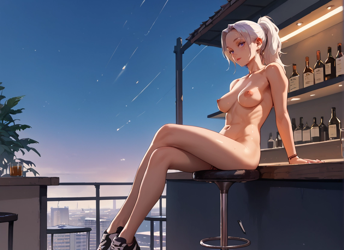 1girl, breasts, nipples, solo, nude, sitting · Yamete.gg