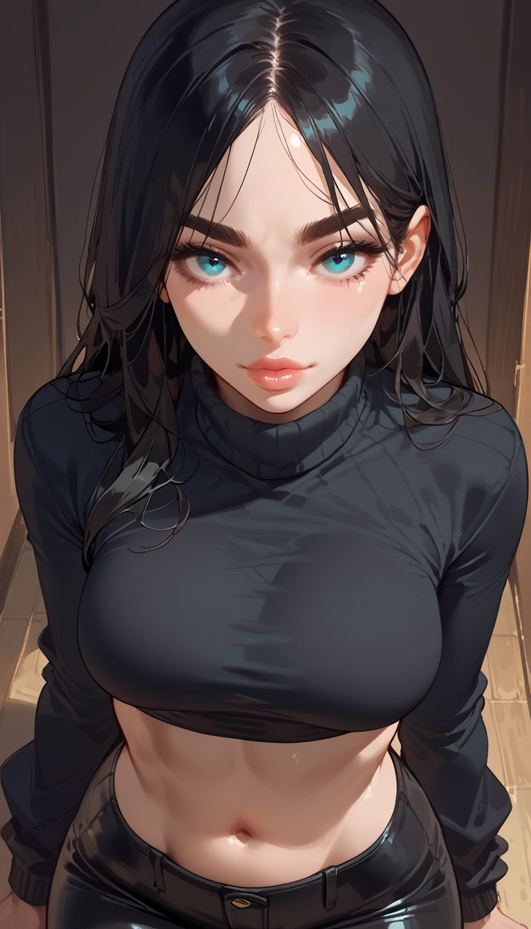 1girl, solo, long hair, looking at viewer, breasts, thick eyebrows · Yamete.gg